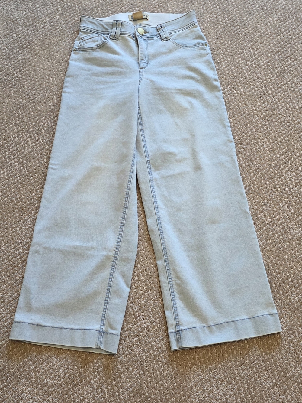 Democracy Women's Ab Technology, Light Blue Wide Leg Jeans